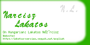 narcisz lakatos business card